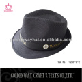 Chapéu de fedora de poliéster preto para venda promocional barato com logotipo personalizado na banda